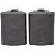 Pair 5.25 2 Way Stereo Speakers 90w 8ohm Black Wall Mounted Background Hi Fi