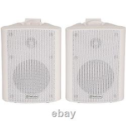 Pair 5.25 2 Way Stereo Speakers 90W 8Ohm White Wall Mounted Background Hi Fi