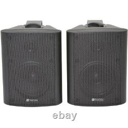 Pair 6.5 2 Way Stereo Speakers 120W 8Ohm Black Wall Mounted Background Hi Fi