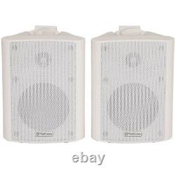 Pair 6.5 2 Way Stereo Speakers 120W 8Ohm White Background Wall Mounted Hi Fi