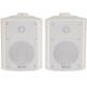 Pair 8 2 Way Stereo Speakers 180w 8ohm White Background Wall Mounted Hi Fi
