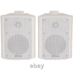 Pair 8 2 Way Stereo Speakers 180W 8Ohm White Background Wall Mounted Hi Fi
