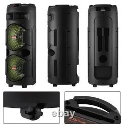 Party Bluetooth Speaker Dual 12'' Subwoofer LOUD Heavy Bass Stereo Sound with Mic
