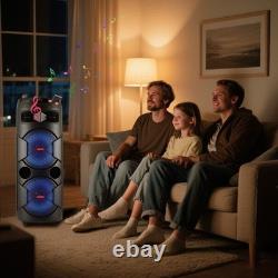 Party Bluetooth Speaker Dual 12'' Subwoofer LOUD Heavy Bass Stereo Sound with Mic