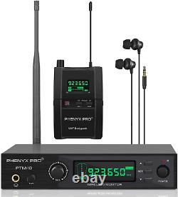 Phenyx Pro UHF Stereo Wireless in Ear Audio Monitor System, Selectable Frequency
