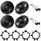 Pioneer 6.5 Car Audio Stereo Front & Rear Speakers Withmounting Bracket & Harness