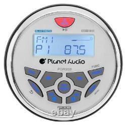 Planet Audio PGR35B 3.5 Gauge Marine MP3/Radio Receiver Bluetooth+4 Speakers