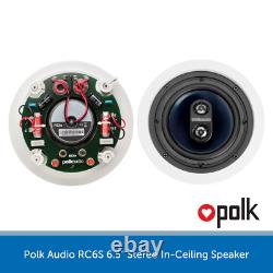 Polk Audio RC6S Ceiling Speaker 6.5 inch Stereo In-Ceiling 100W Premium Home