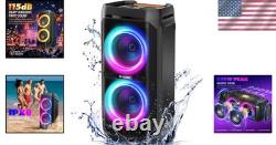 Portable 240W Party Speaker 115dB Sound, 24H Playtime & RGB Lights Included