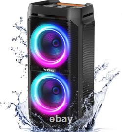 Portable 240W Party Speaker 115dB Sound, 24H Playtime & RGB Lights Included