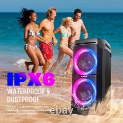 Portable 240W Party Speaker 115dB Sound, 24H Playtime & RGB Lights Included