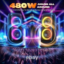 Portable 240W Party Speaker 115dB Sound, 24H Playtime & RGB Lights Included