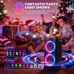 Portable 240W Party Speaker 115dB Sound, 24H Playtime & RGB Lights Included