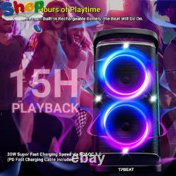 Portable Bluetooth Party Speaker, 160W Peak Powerful Loud Sound Deep Bass Wirele