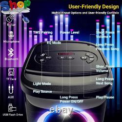 Portable Bluetooth Party Speaker, 160W Peak Powerful Loud Sound Deep Bass Wirele