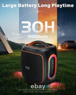Portable Bluetooth Speaker, 120W Peak Powerful Loud Sound Deep Bass Wireless Larg