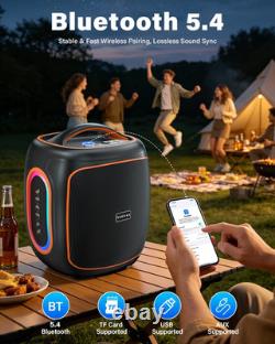 Portable Bluetooth Speaker, 120W Peak Powerful Loud Sound Deep Bass Wireless Larg