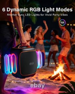 Portable Bluetooth Speaker, 120W Peak Powerful Loud Sound Deep Bass Wireless Larg