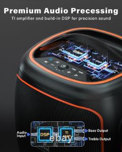 Portable Bluetooth Speaker, 120W Peak Powerful Loud Sound Deep Bass Wireless Larg