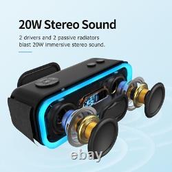 Portable Bluetooth Speaker Waterproof 20W Stereo Sound 20H Playtime Outdoor