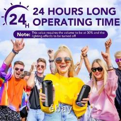 Portable Bluetooth Speaker With 30w Stereo Sound, 24h Playtime, 3 Eq Mode &