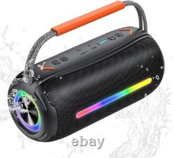 Portable Bluetooth Speaker with Handle, 40W Powerful Stereo Sound with Dual Bass