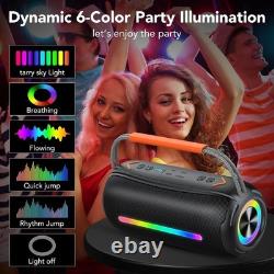 Portable Bluetooth Speaker with Handle, 40W Powerful Stereo Sound with Dual Bass