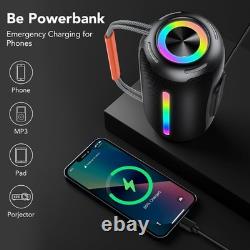 Portable Bluetooth Speaker with Handle, 40W Powerful Stereo Sound with Dual Bass