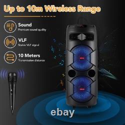 Portable Dual 12 Inch Bluetooth Speaker Loud Stereo Sound System FM AUX TF TWS