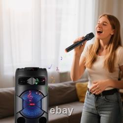 Portable Dual 12 Inch Bluetooth Speaker Loud Stereo Sound System FM AUX TF TWS