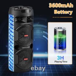 Portable Dual 12 Inch Bluetooth Speaker Loud Stereo Sound System FM AUX TF TWS