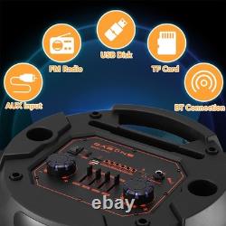 Portable Dual 12 Inch Bluetooth Speaker Loud Stereo Sound System FM AUX TF TWS