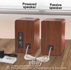 Powerful Bluetooth Bookshelf Speakers, 80W Stereo with Remote Control Function