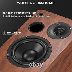 Powerful Bluetooth Bookshelf Speakers, 80W Stereo with Remote Control Function
