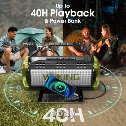 Powerful Bluetooth Speaker Clear Stereo Sound Portable with Powerbank 40H Playtime