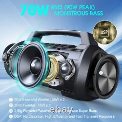 Powerful Bluetooth Speaker Clear Stereo Sound Portable with Powerbank 42H Playtime