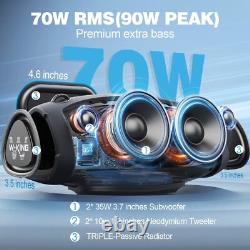 Powerful Bluetooth Speaker Clear Stereo Sound Portable with Powerbank 42H Playtime