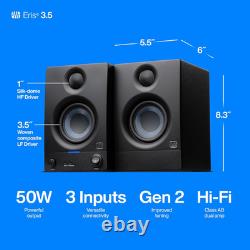 Presonus Eris 3.5 Gen 2 50W Studio Monitor Speakers Pair 2-Way Desktop Audio