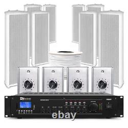 Professional Public Address 100v 4 Zone Outdoor Column Speaker System 8x OCS3
