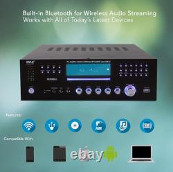 Pyle 4 Channel Wireless Bluetooth Amplifier Stereo Speaker Home Audio (Usa Plug)