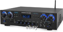 Pyle Bluetooth Stereo Amplifier Wireless 800W 4-Channel Audio Receiver with Mi
