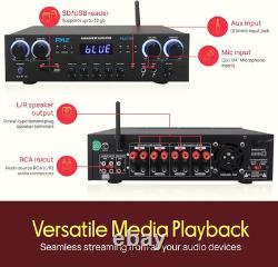 Pyle Bluetooth Stereo Amplifier Wireless 800W 4-Channel Audio Receiver with Mi