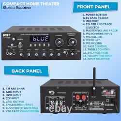 Pyle Home Audio Amplifier, Bluetooth Stereo Receiver, Surround Sound System, Wir