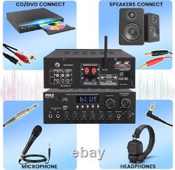 Pyle Home Audio Amplifier, Bluetooth Stereo Receiver, Surround Sound System, Wir