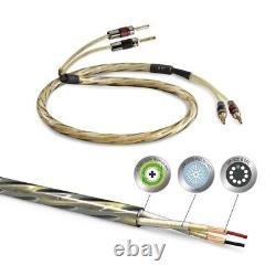 QED Golden Anniversary XT Speaker Cable PAIR Stereo Banana Plugs 200cm 2m