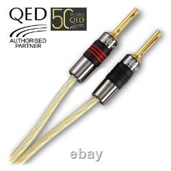 QED Golden Anniversary XT Speaker Cable PAIR Stereo Banana Plugs 200cm 2m