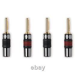 QED Golden Anniversary XT Speaker Cable PAIR Stereo Banana Plugs 200cm 2m