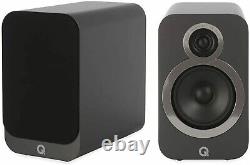 Q Acoustics QA3520 3020i Speakers in Graphite Grey & 3000i Matching Black Stands
