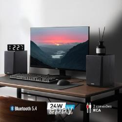 R990BT 24W Bluetooth 5.4 Bookshelf Speakers with App Control & Digital Sound