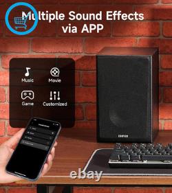 R990BT Bluetooth 5.4 Bookshelf Speakers, 2.0 Active Multimedia Speaker, 24W Outp